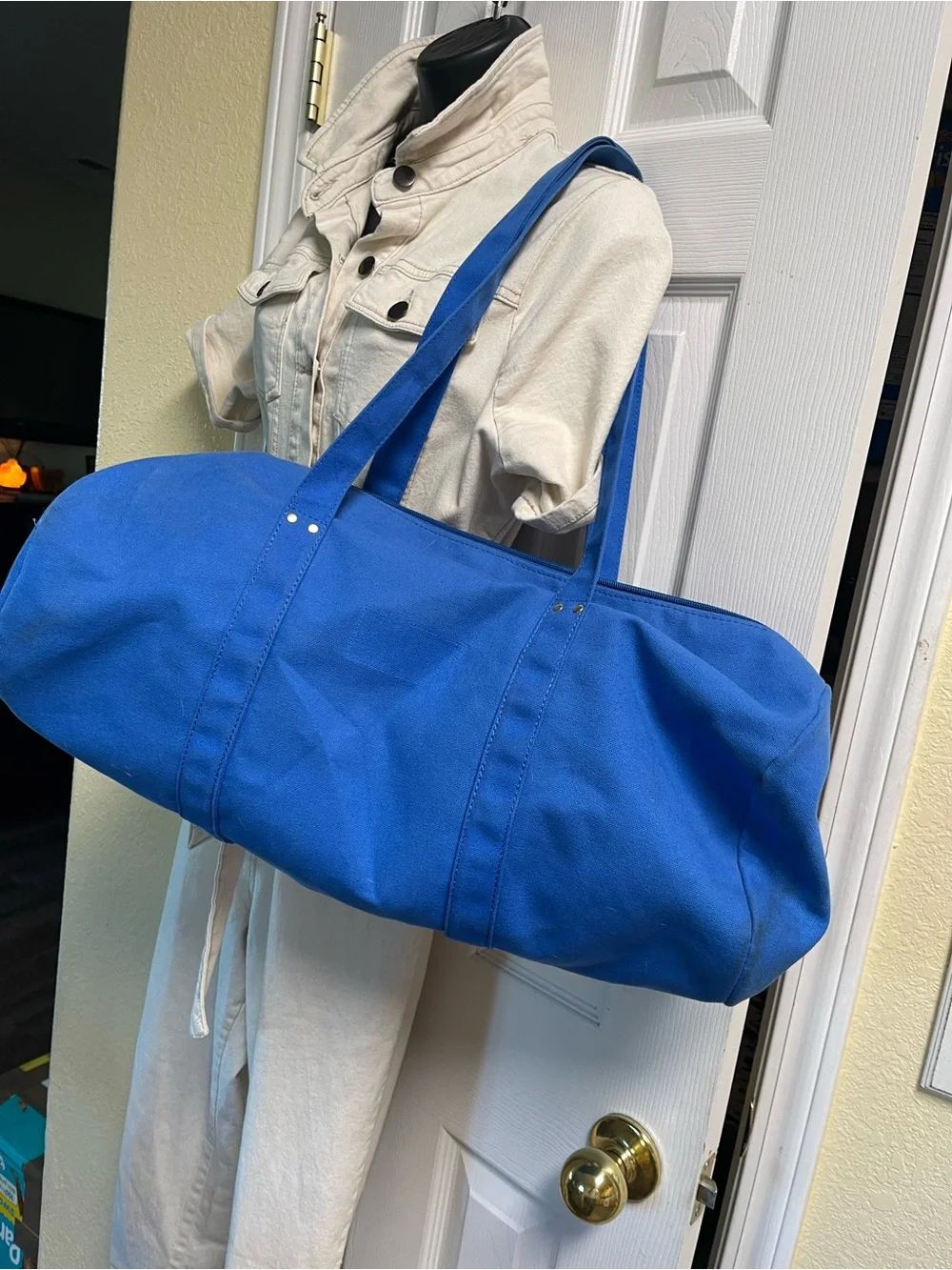 Blue Canvas Duffle Bag - Men
